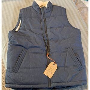 Original Weatherproof Vintage Vest Quilted Mens L Navy Blue Full Zip Deep Pocket